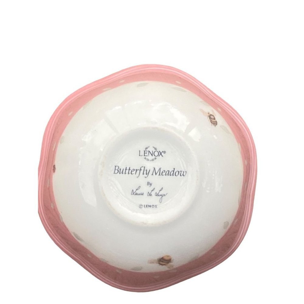 Lenox Butterfly Meadow Small Dessert Cereal Bowl 4.5” Replacement Pink - Picture 5 of 8